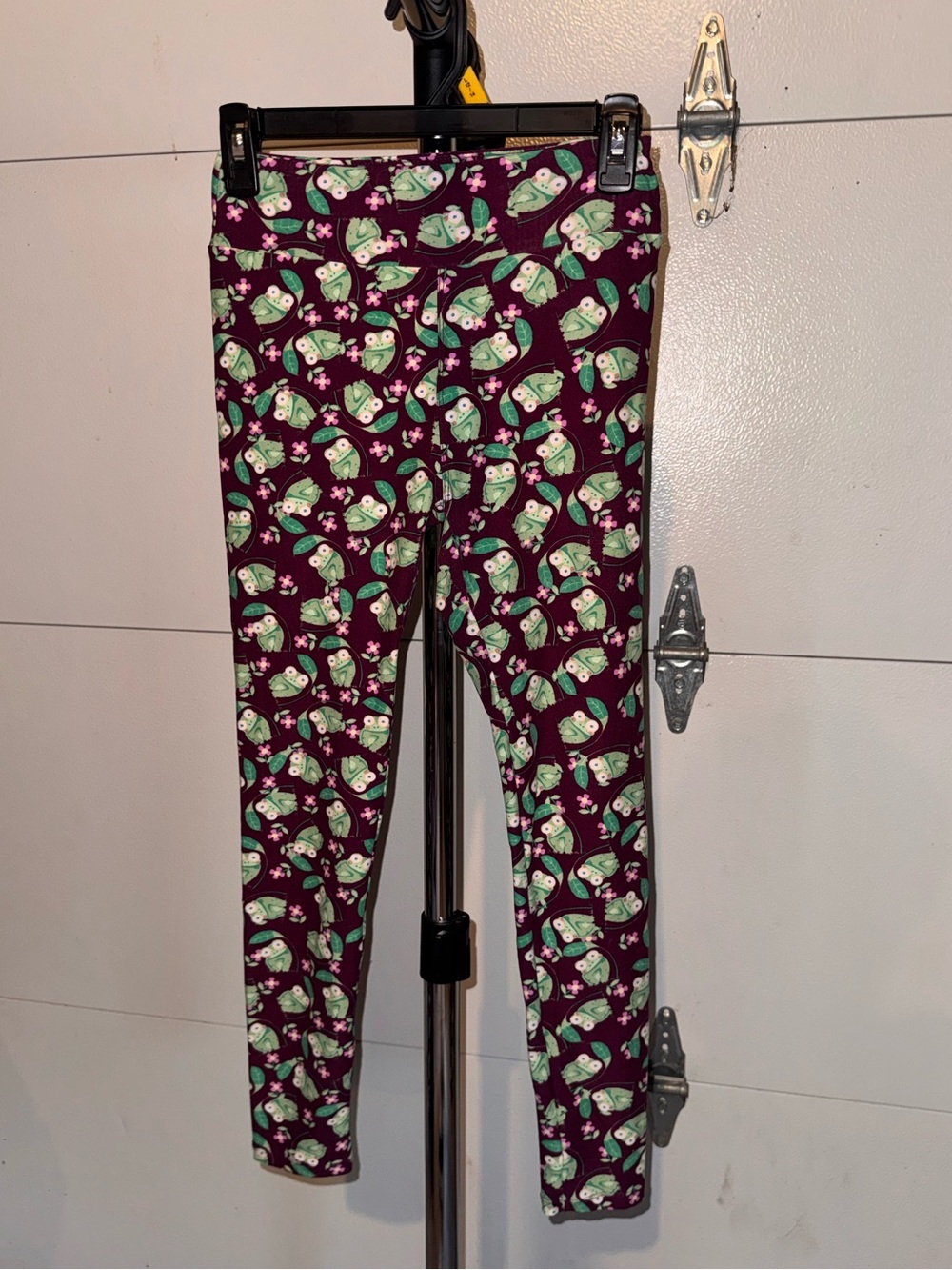 Cottage Core Frog Cute Boho Purple Leggings Womens Small